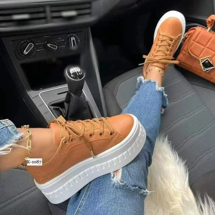 Platform White Shoes Woman Sneakers Fashion Ladies Trainers Baskets Femme Casual Chunky Big Size 43 240607