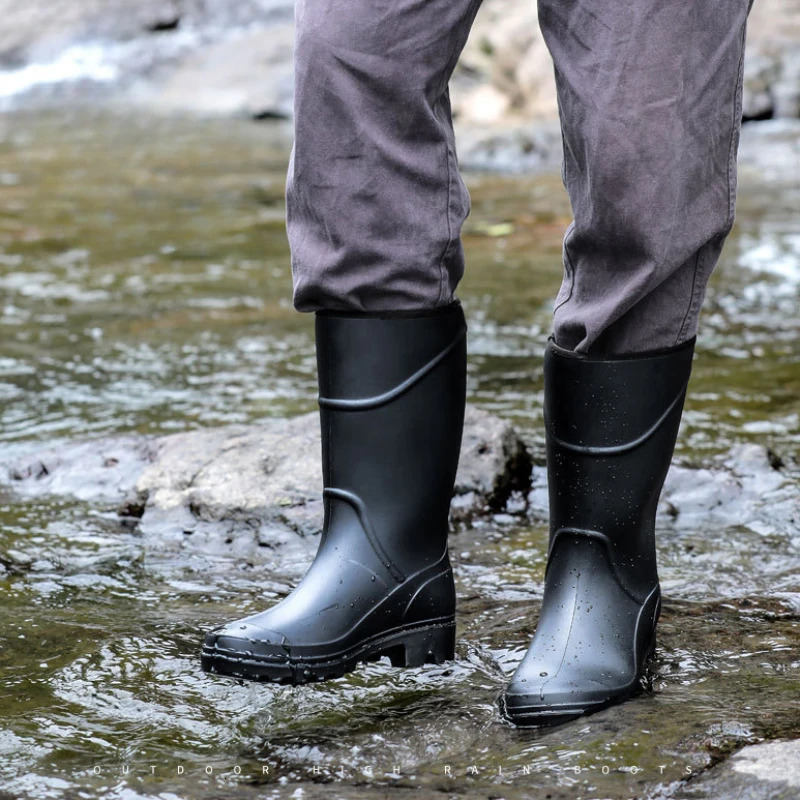 High Quality Men Rain Boots Men Rain Boots Non slip Highmediumlow Male Shoes Rubber Man Waterproof Shoes Fashion Shoes for Men 240607