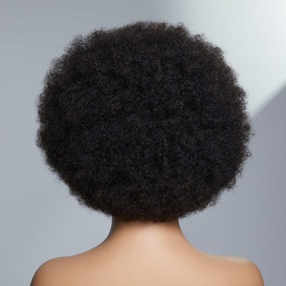 Natural Afro Wig Brazilian Human Hair 13x2 Lace Headband Without Glue 200 Density Fluffy Hairstyle Short Hair Wigs Explosive Hairstyle For Women