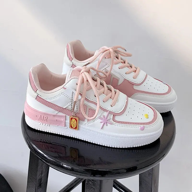 Women Chunky Platform Fashion Autumn Breathable Comfort tennis Feminino Sport Shoes White women Sneakers pink 240607