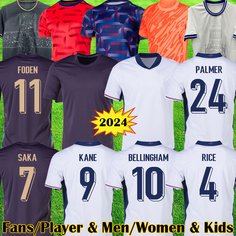 3XL 4XL 2024 Euro BELLINGHAM KANE ENGLANDS Soccer Jerseys SAKA Player Version PALMER RICE Football Shirts MAINOO FODEN kids Women equipment kit top uniform
