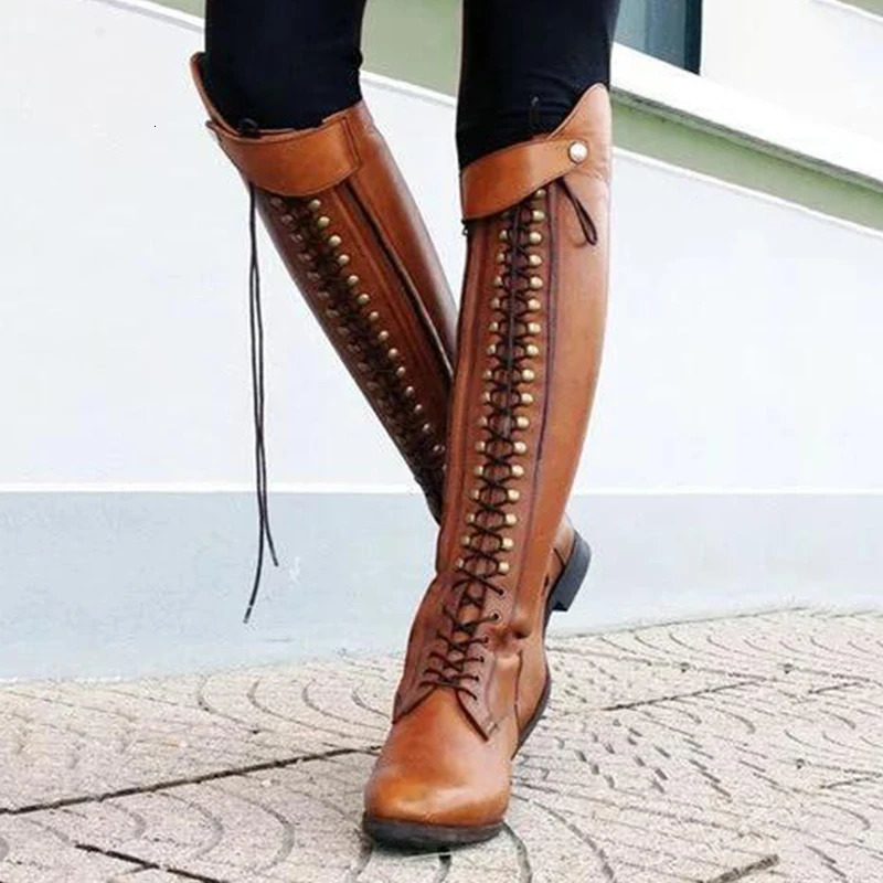 FGHGF Autumn Winter Fashion Products With Zipper Square With Low High Knight Boots Personality Riding Boots 34 And 43 Female 240607