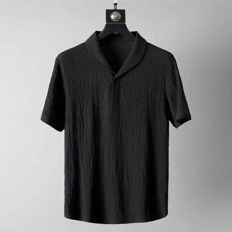 Sports Two Piece Mens Summer Streetwear Sets Casual Turn-down Collar Button Short Sleeve Tops And Trousers Suits Men Solid Suits 240530