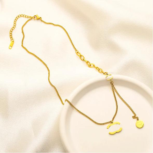 s Simple Designer Letter Pendant Necklaces Stainless Steel For Never Fade Gold Plated Jewelry Girls Gift
