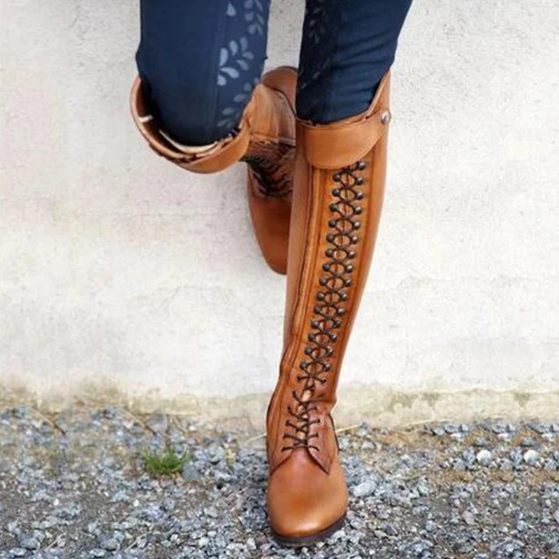 FGHGF Autumn Winter Fashion Products With Zipper Square With Low High Knight Boots Personality Riding Boots 34 And 43 Female 240607