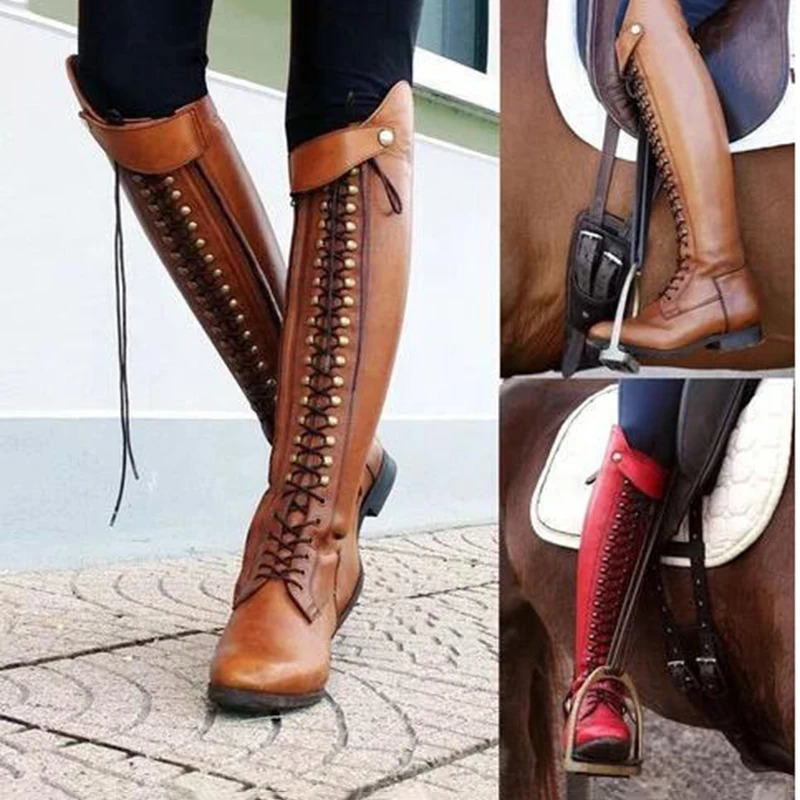 FGHGF Autumn Winter Fashion Products With Zipper Square With Low High Knight Boots Personality Riding Boots 34 And 43 Female 240607