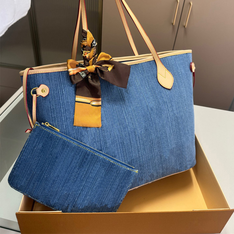 Designer tote women Shoulder Bags handbag designer Blue denim shopping bag lady Casual totes Luxury handbags Fashion crossbody bag for woman Shoulder vintage PRPU