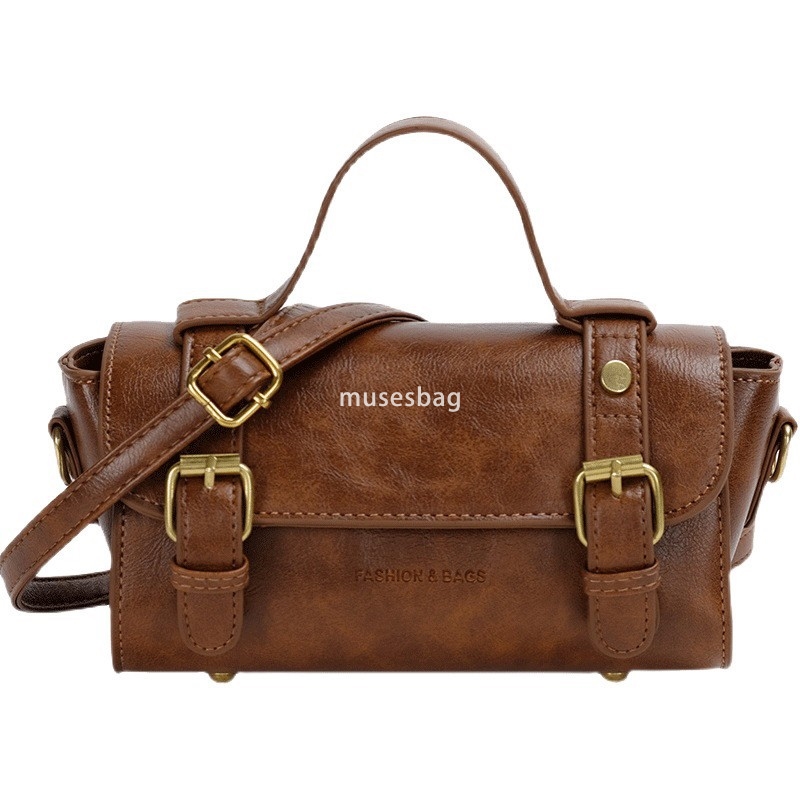 Fashionable retro cylindrical bag for women's new trendy and trendy style niche high-end texture versatile single shoulder crossbody Cambridge ba
