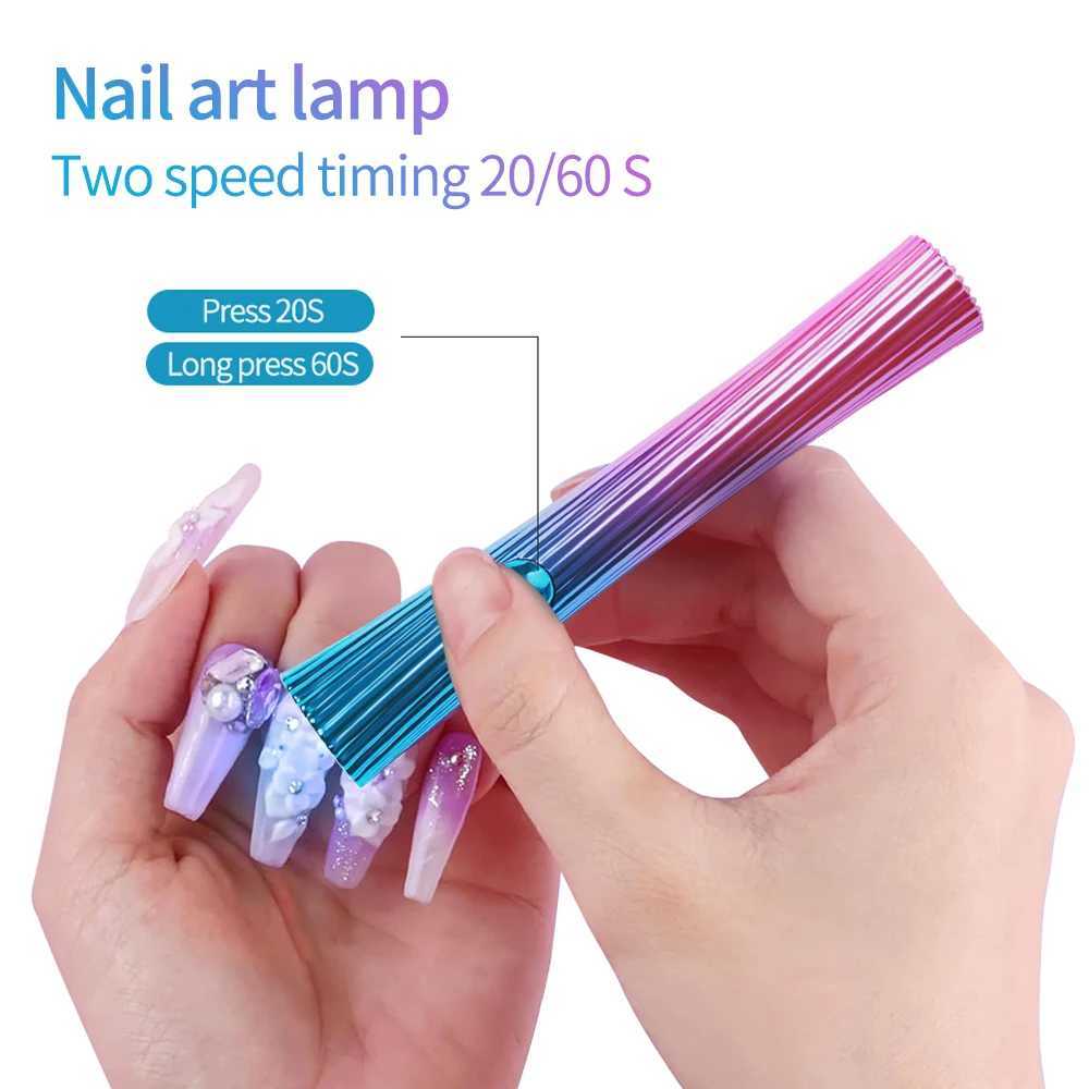 Dryers LULAA Mini Portable Gel Nail Polish Drying Uv Led Lamp For Nails Dryer Rechargeable Manicure Products G240529
