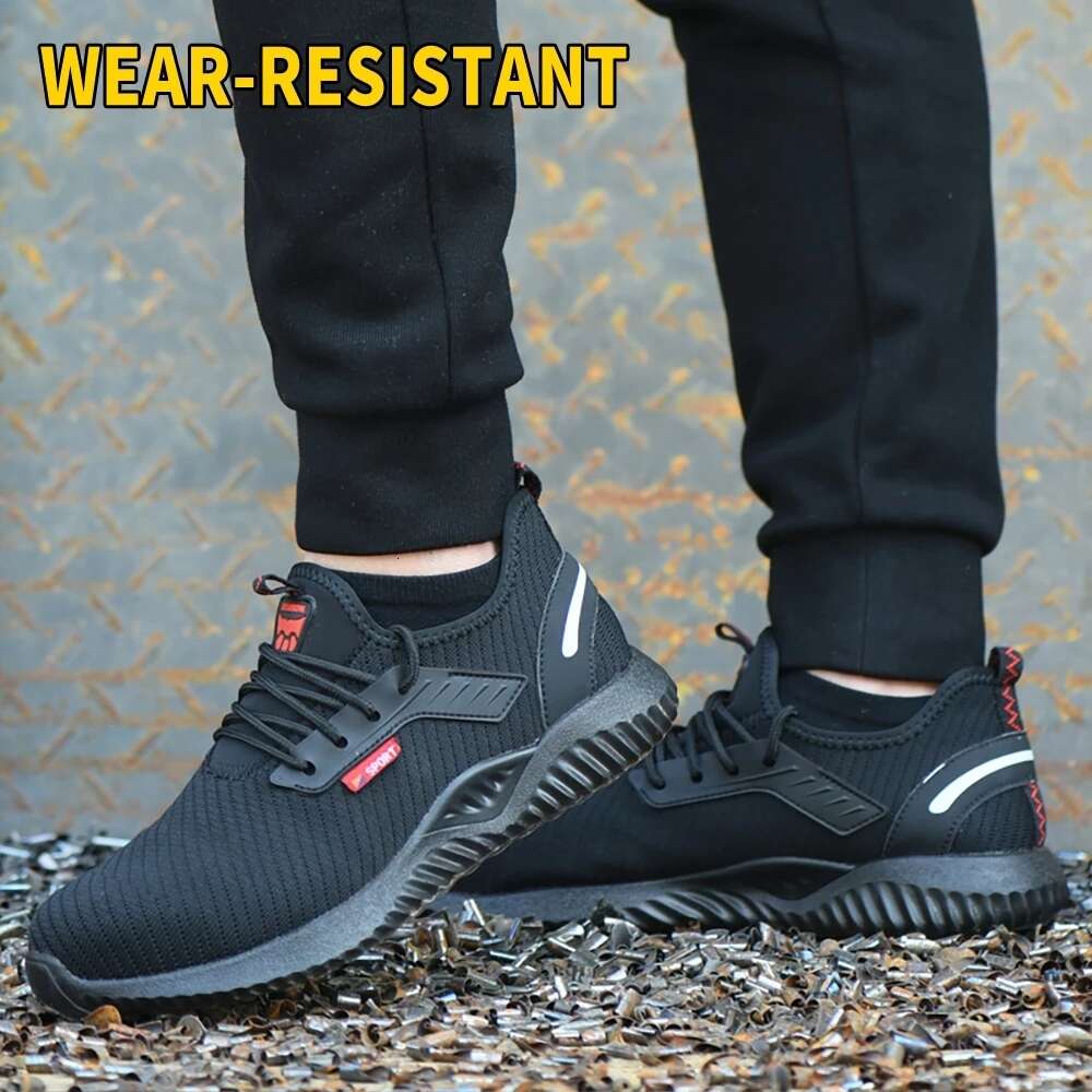 Men Women Anti-Smashing Steel Toe Puncture Proof Construction Lightweight Breathable Work Safety Shoes