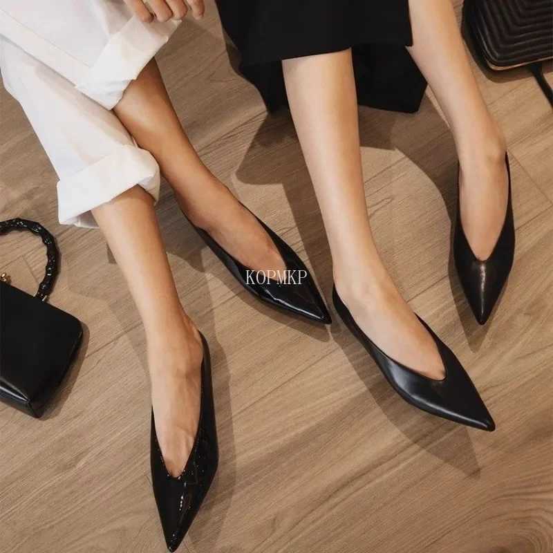 Pointed Womens Boat 2024 New Toe Pumps Kitten Heels Dress Shoes Office Work for Female Black Spring Autumn Women ShoesL
