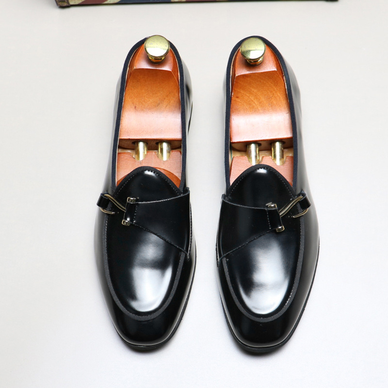 Men's Shoes New Casual Bean Shoes Men's British Business Dress Leather Shoes Men's Free Shipping