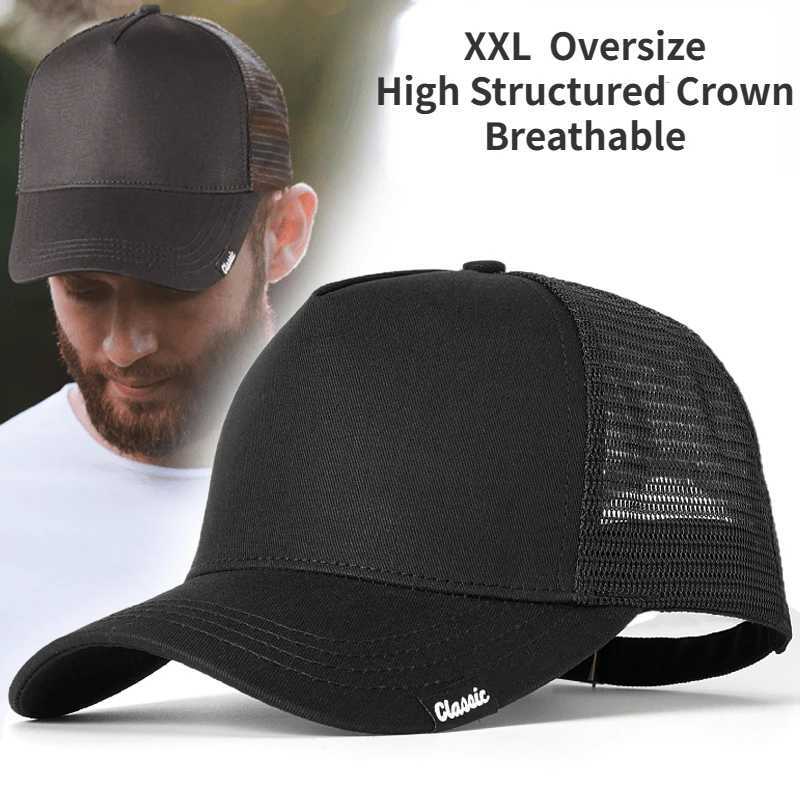 Ball Caps Oversize XXL Mesh Trucker Hat Big Head Hats for Men Women High Crown Baseball Cap Breathable Dad Hat Mesh Breathable Sports Hat
