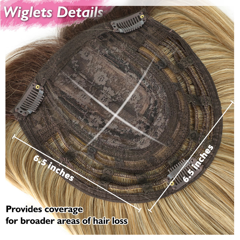 Synthetic Hair Wig Lets Naturally Breathable Ombre Color Curly Eight-character Bangs Brownish-black Color 18inch