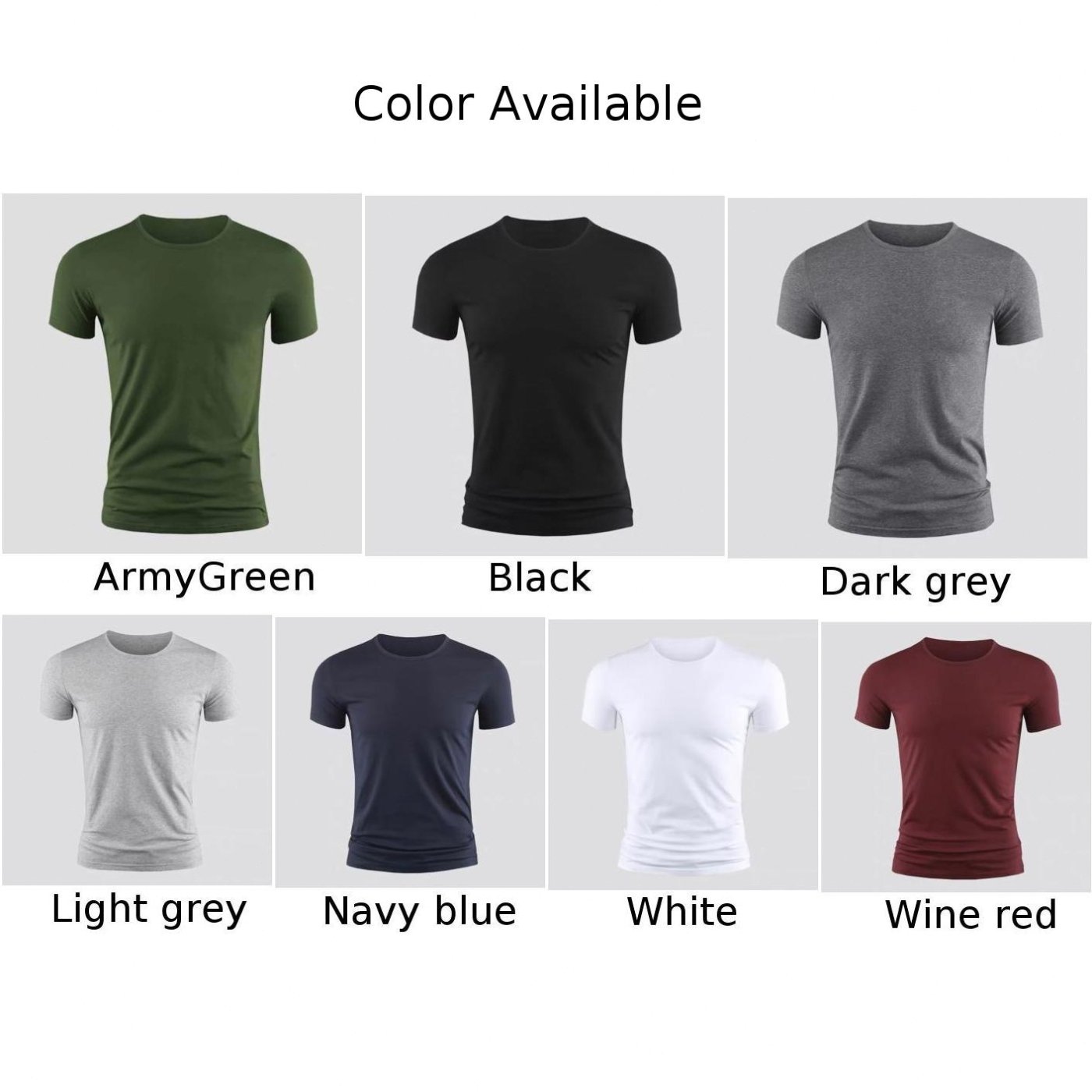 summer Mens Short Sleeve TShirt Basic Plain Casual Gym Muscle Crew Neck Tshirts Slim Fit Tops Tee Clothing For Man k7J3