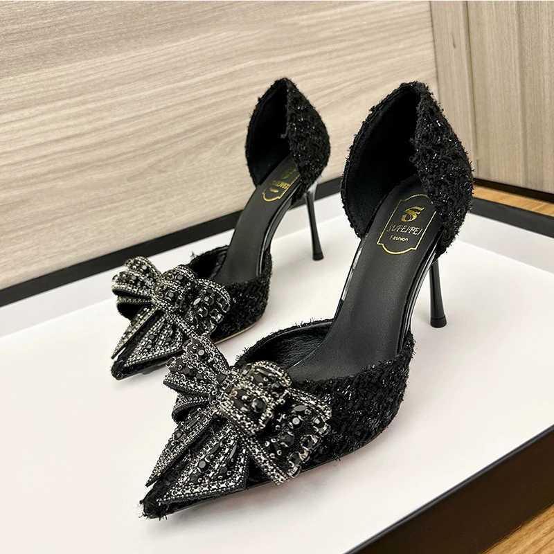 Bridal Shoe Crystal Bowtie Heels: Elegant Pearl White Pumps for hot Wedding, Spring Designer High Heels Party Shoes