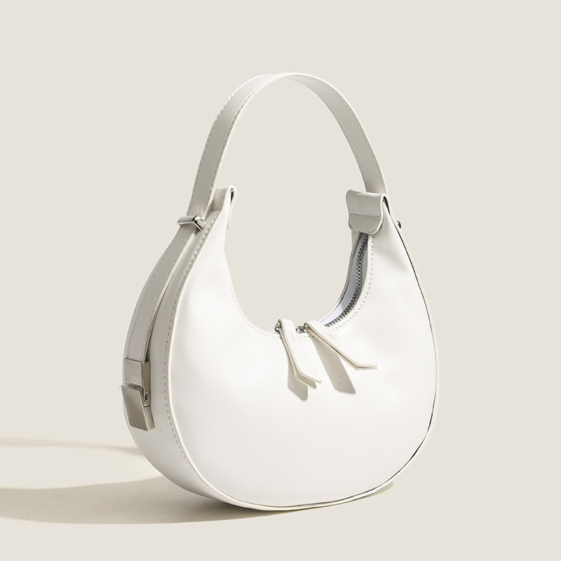 High end and niche design French underarm bag for women's new crescent solid color handbag Instagram versatile texture fashionable shoulder bag