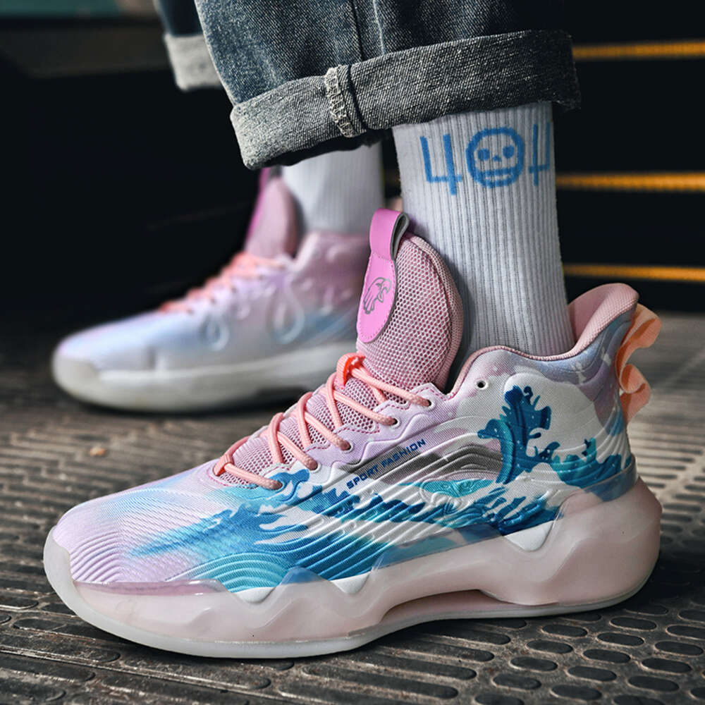 Latest Design Shock-Absorption Composite Sole sport shoes Professional Cool Hot Pink Basketball Sneakers