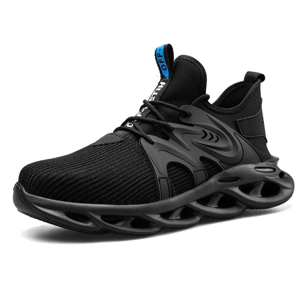 Flying woven labor protection Lightweight anti-skid and wear-resistant safety protective shoes in summer Breathable, anti-