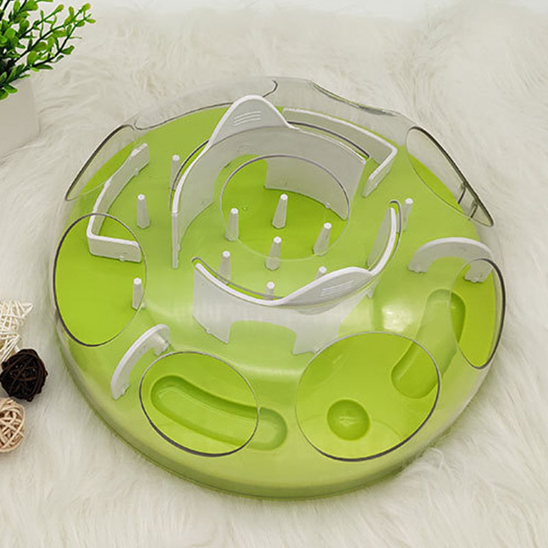 Pet Cat Toy Anti-Choking Maze Training Puzzle Slow Food Bowl Toy