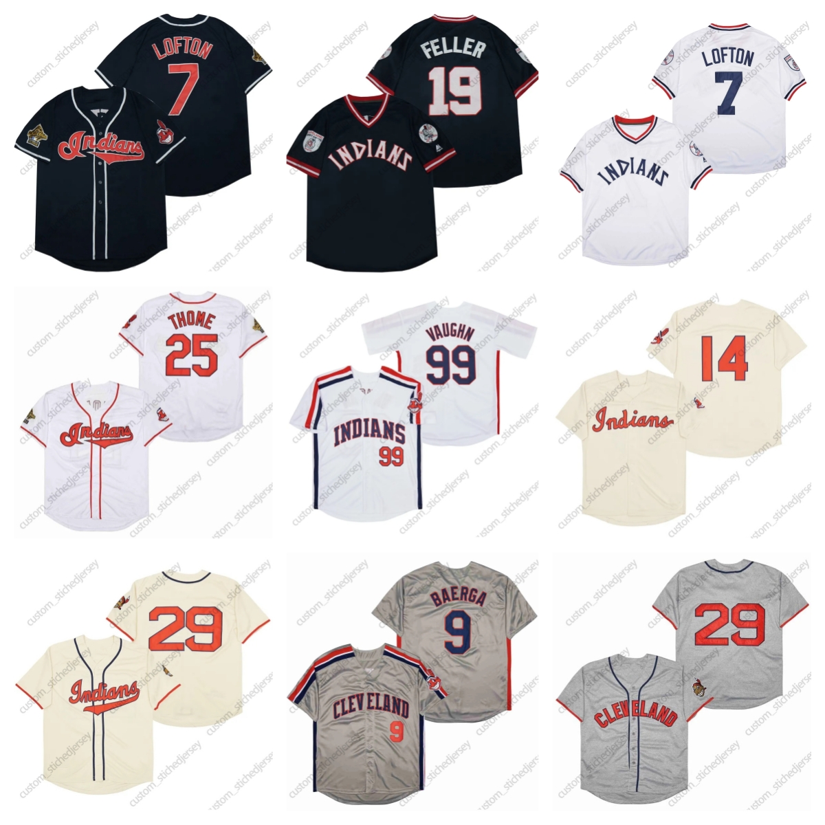 Manny Ramirez Omar Vizquel Indians Cleveland Throwback World Series Baseball Jersey Jose Ramirez Frank Robinson Kenny Lofton Ricky Vaughn Satchel Paige 12 Alomar