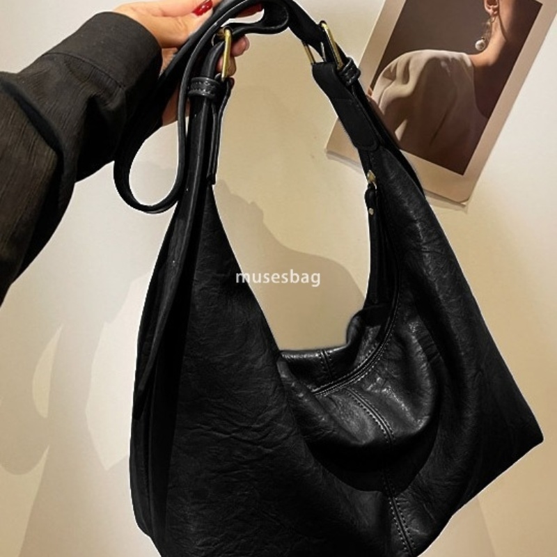 Advanced and high-capacity bag for women's new soft leather crossbody bag casual shoulder bag textured commuting tote bag