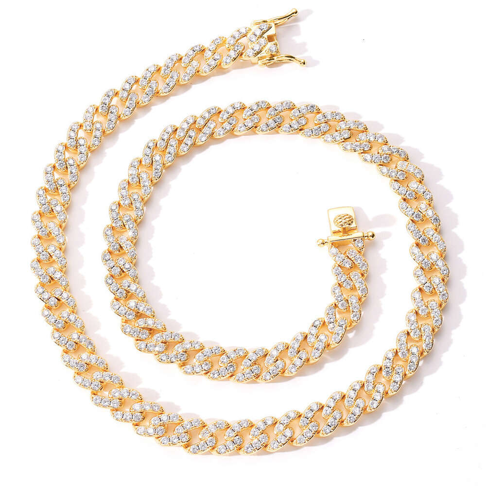 2023 New Style Lifeng Luxury Jewelry Sliver Gold Moissanite Diamond Cuban Chain Trendy Fashion Style Hip Hop Jewelry