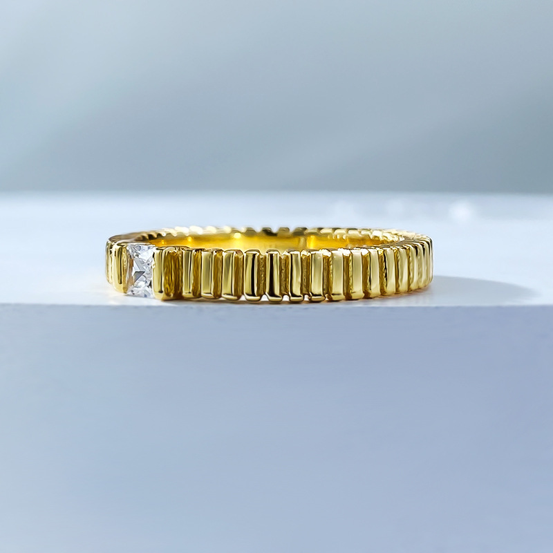 2024 Choucong Ins Top Sell Wedding Rings Simple Fine Jewelry Solitaire Princess Cut Real 100% Sier Gold Moissanite Party Women Engagement Band Ring Gi