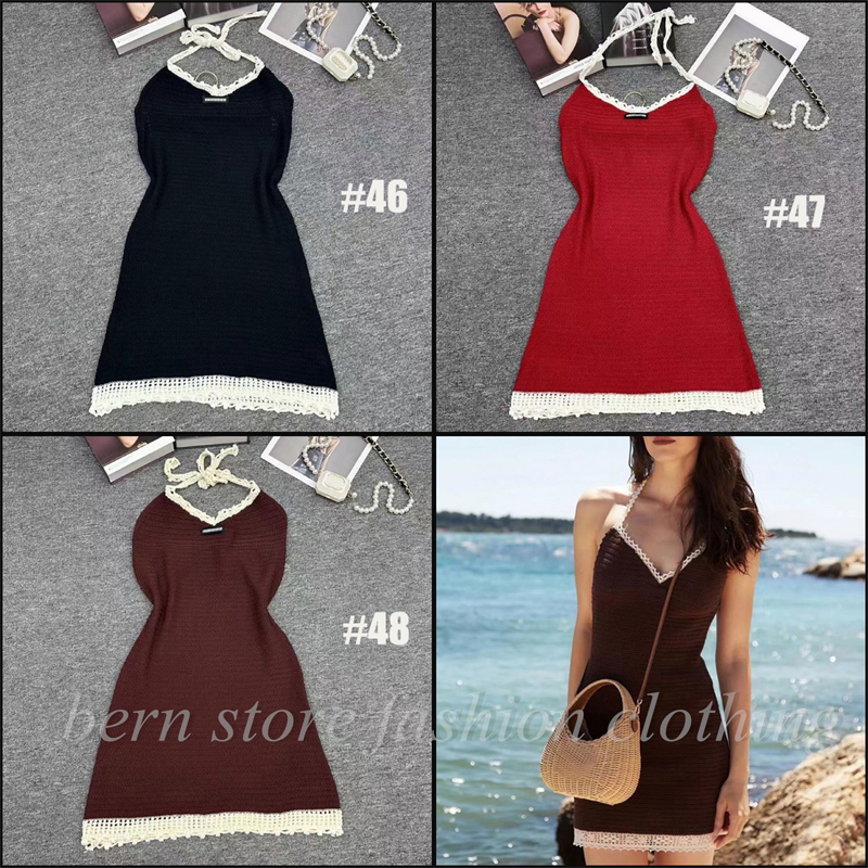 Premium Quality Fashion Women's Knitted Tops Tank Top T-Shirt Dress Skirt Suit for Women M