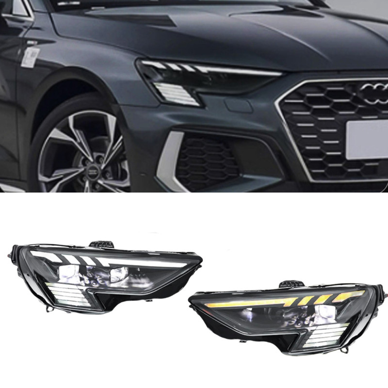 LED Headlight for Audi A3 20 21-2024 S3 A3L DRL Turn Signal High Beam Angel Eye Daytime Front Lights