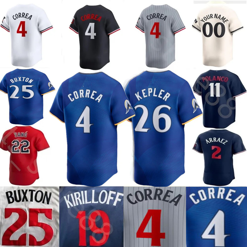 2024 City Connect Limited Custom S-4XL Byron Buxton Jersey Correa Luis Arraez Jose Miranda Jorge Polanco Max Kepler Royce Lewis Jhoan Baseball Jerseys