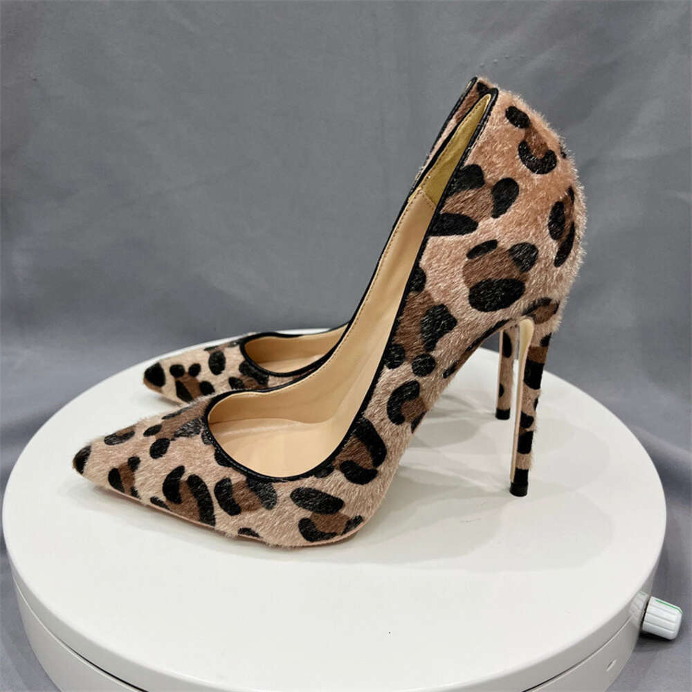 Suede Leopard Gradient Women's Leopard Print Dress Sexy Pointed High Heels For Parties Shoes Women