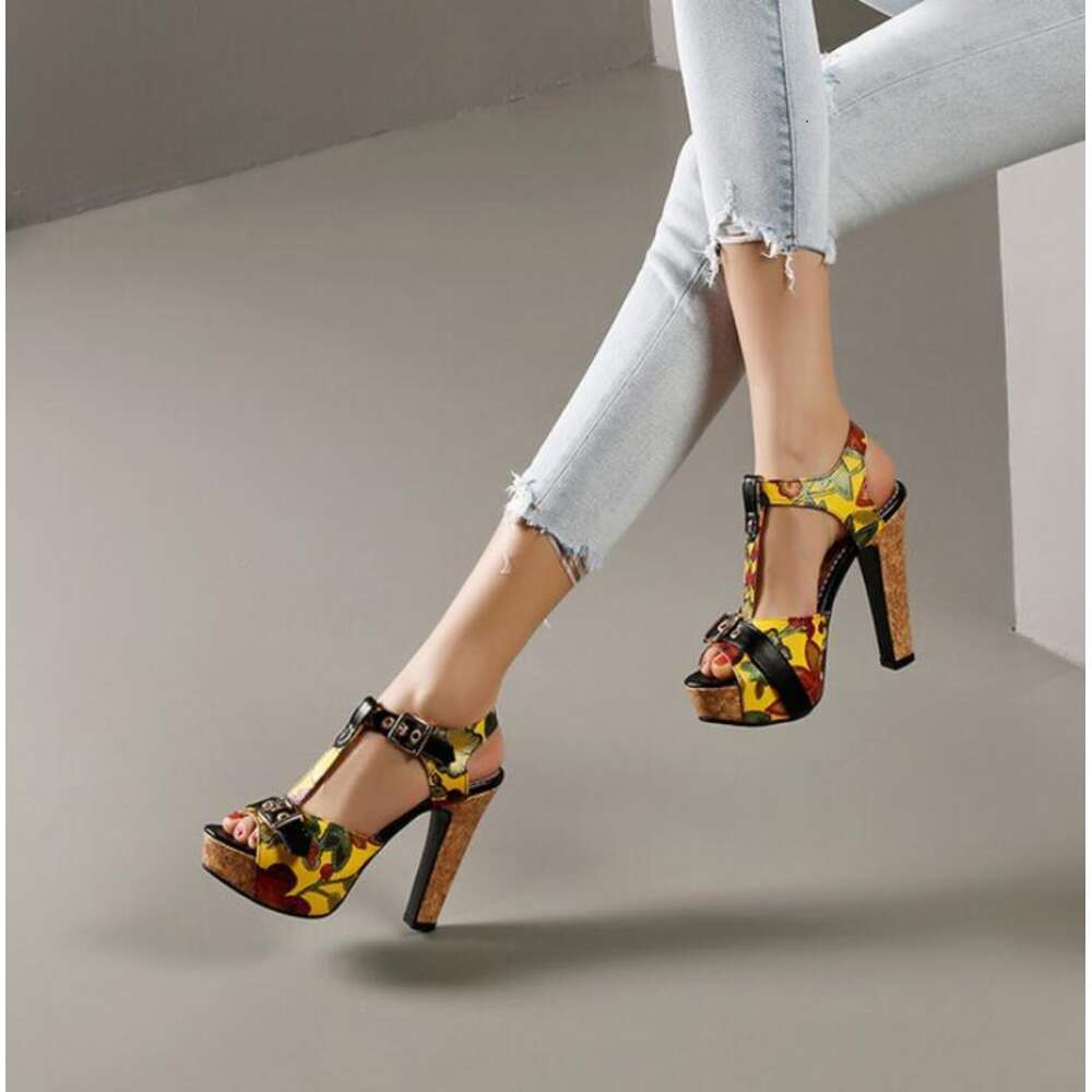 Oversize Large Size Big Size Personalized High-Heeled High Heels Sandals Women Shoes Woman Summer Ladies