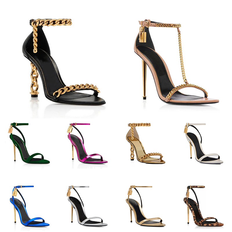 Sandals Luxury Designer High Heels padlock pointy naked black nude pink silver gold leather[code ：L]Slingback Sandale Pumps dress shoes