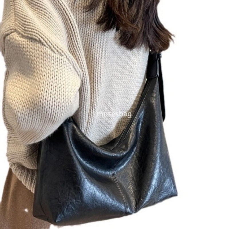Advanced and high-capacity bag for women's new soft leather crossbody bag casual shoulder bag textured commuting tote bag