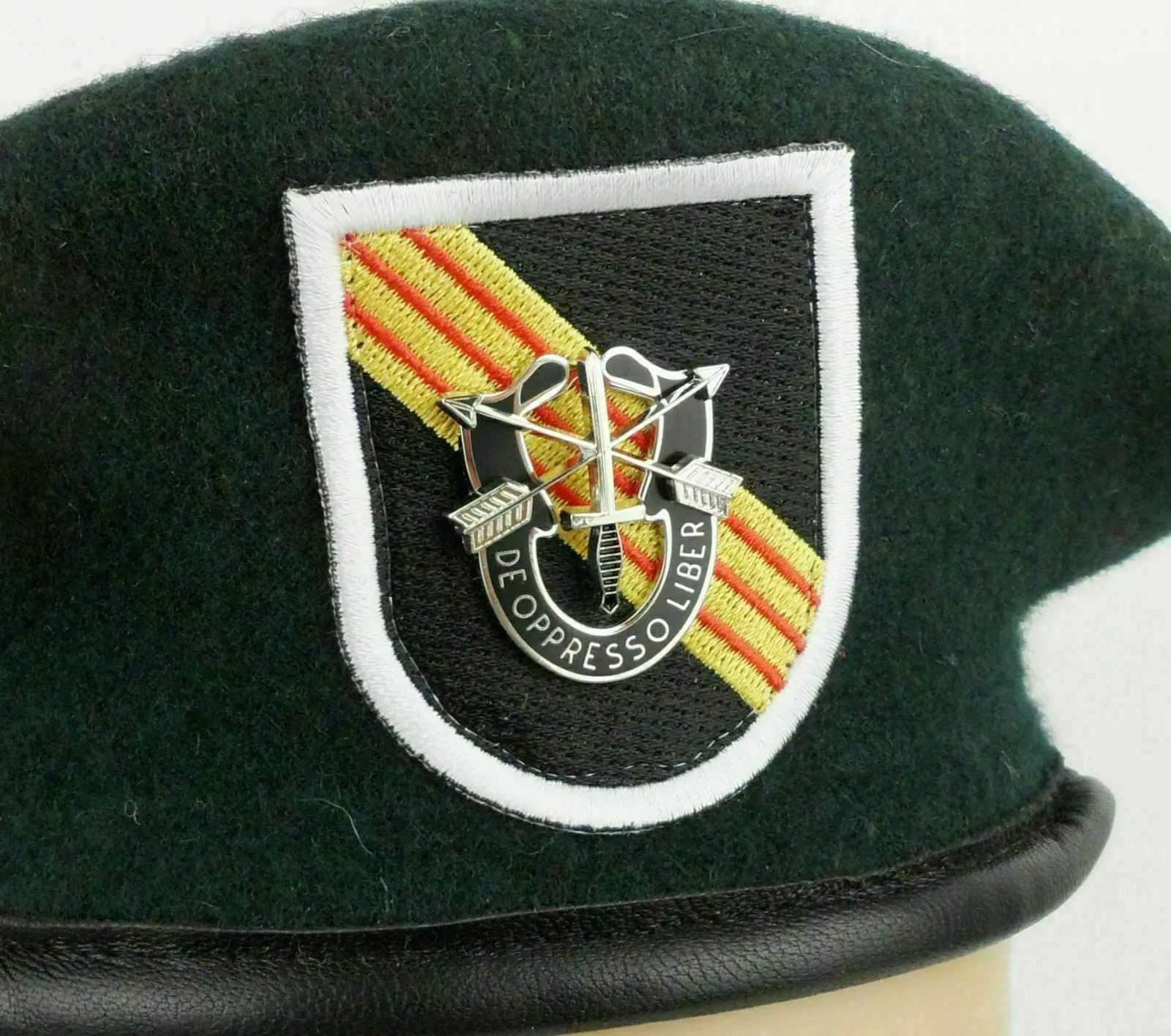 VIETNAM WAR US ARMY 5TH SPECIAL FORCES GROUP Blackish GREEN BERET MILITARY HAT WOOLEN CAP Military REPRO 240603bj