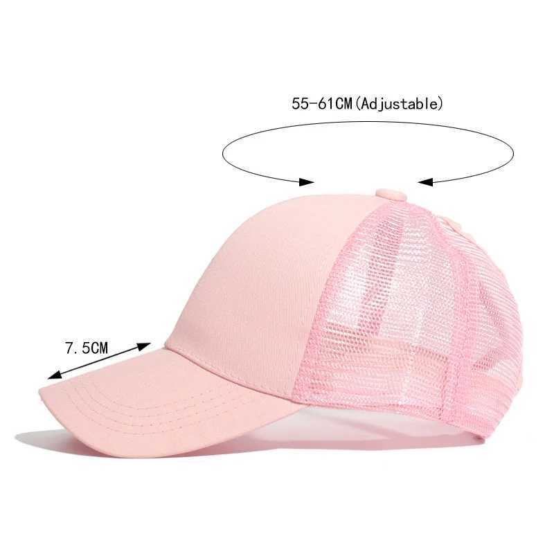 Ball Caps MAOCWEE Ponytail Baseball Cap Women Adjustable Messy Bun Caps Black Pink Hat Girls Casual Cotton Snapback Summer Mesh Hats