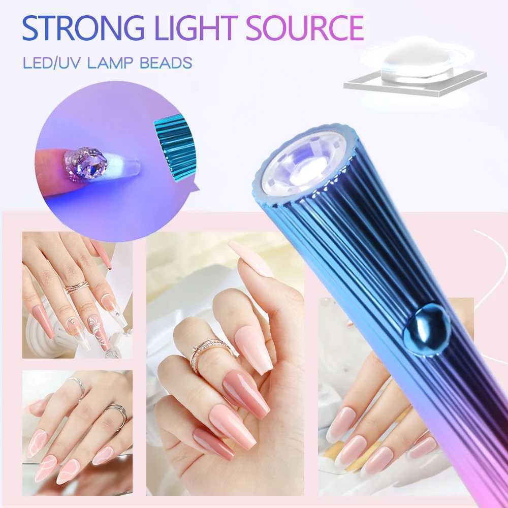 Dryers LULAA Mini Portable Gel Nail Polish Drying Uv Led Lamp For Nails Dryer Rechargeable Manicure Products G240529
