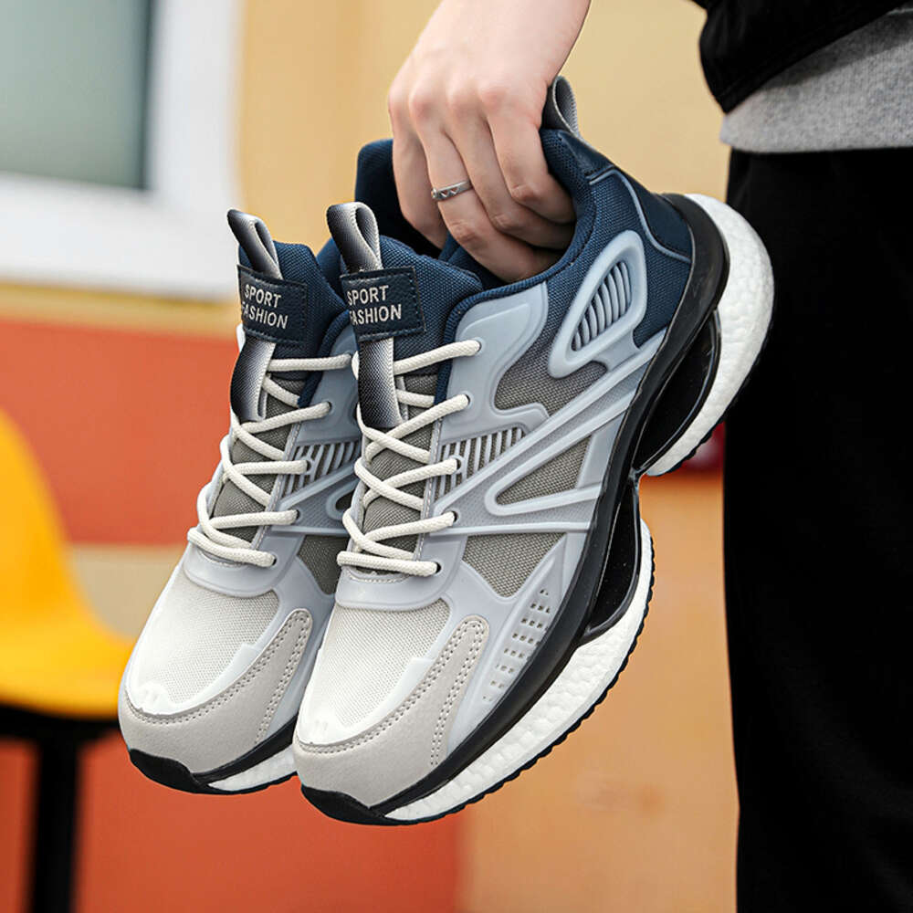 2023 high quality men's fashion Glow sports cushion breathable Shock absorption Popcorn sole running shoes