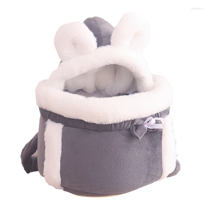 Soft Plush Warm Cat Carriers for Small Dogs, Outdoor Kitten Hanging Chest Travel Bag Backpack