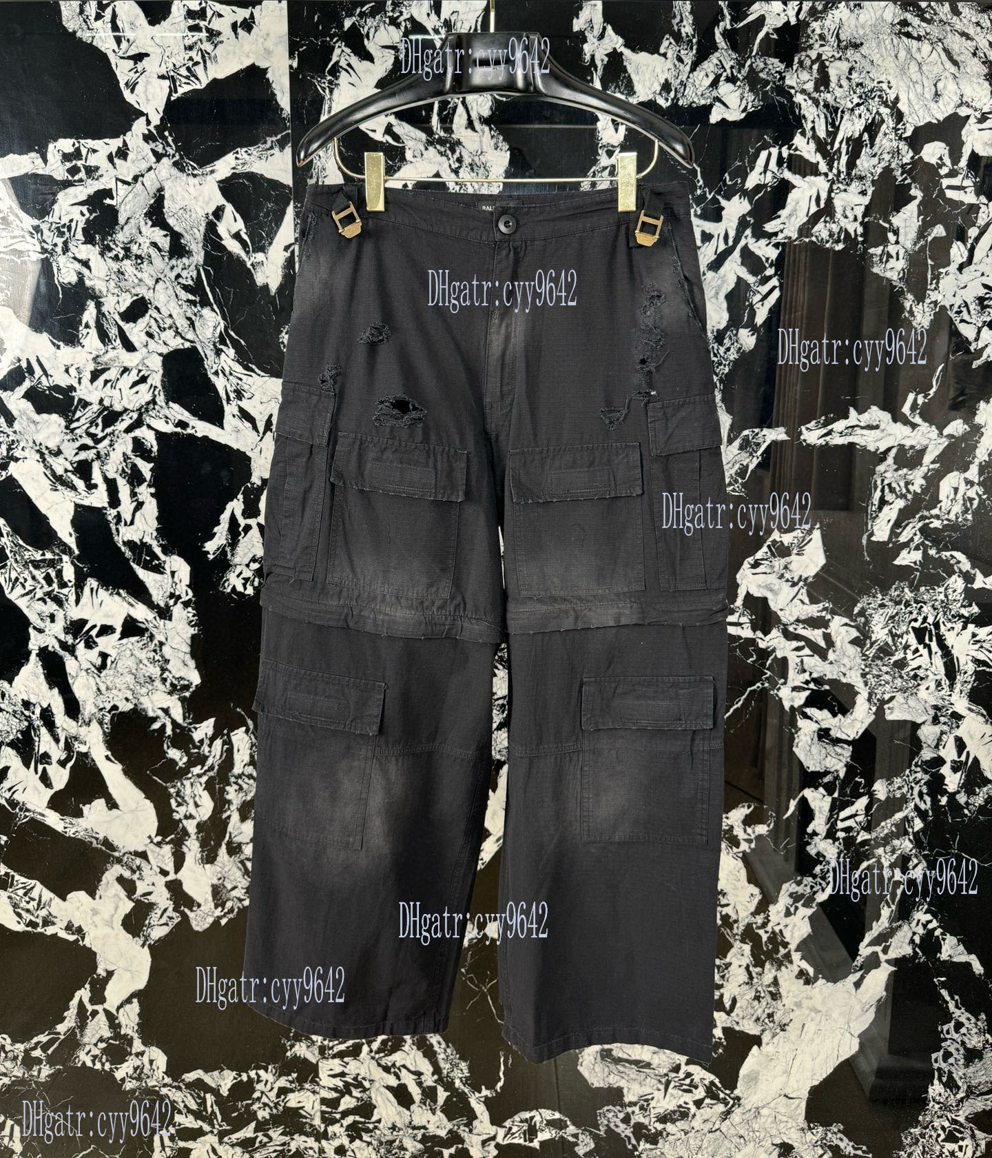 Men's Plus Size Pants Round neck embroidered and printed polar style summer wear with street pure cotton 4 cyy9642 s2d2