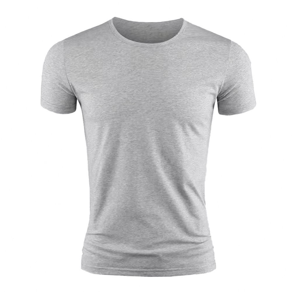 summer Mens Short Sleeve TShirt Basic Plain Casual Gym Muscle Crew Neck Tshirts Slim Fit Tops Tee Clothing For Man k7J3