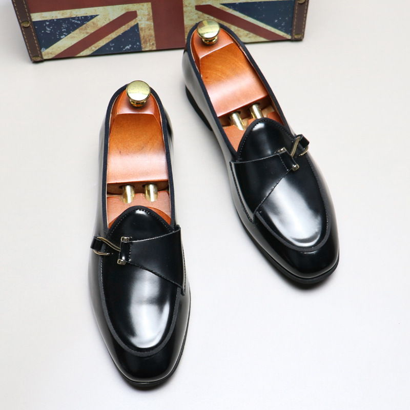 Men's Shoes New Casual Bean Shoes Men's British Business Dress Leather Shoes Men's Free Shipping