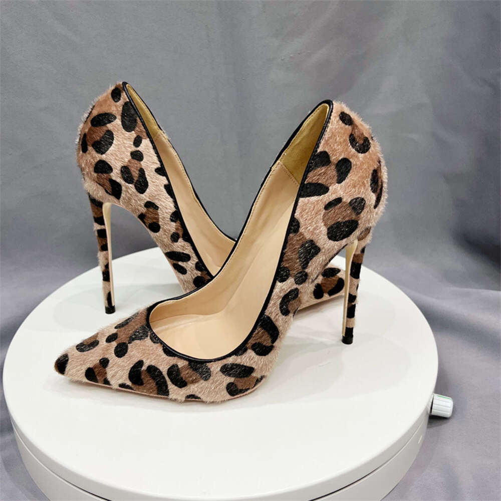 Suede Leopard Gradient Women's Leopard Print Dress Sexy Pointed High Heels For Parties Shoes Women
