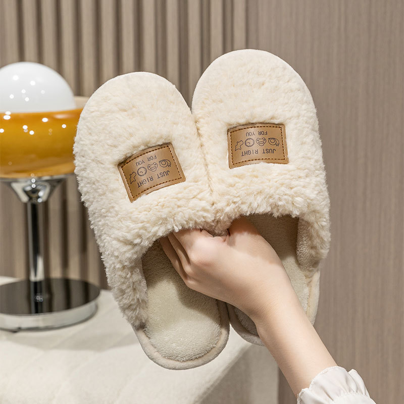 Slides Men Women Slippers Ladies Wool Winter Fur Fluffy Furry Non-Slip Sandals Fashion Fuzzy Flip Flop Slipper