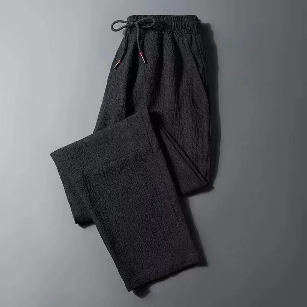 Spring/Summer/Autumn Ultra thin Linen Casual Pants for Mens Straight Loose Large Size Sports Pants Cool and Comfortable 5XL 240530
