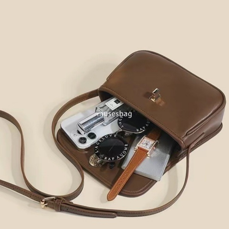 Soft leather niche design Emily saddle bag women's new retro texture versatile single shoulder crossbody bag designer bag