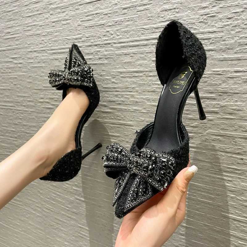 Bridal Shoe Crystal Bowtie Heels: Elegant Pearl White Pumps for hot Wedding, Spring Designer High Heels Party Shoes