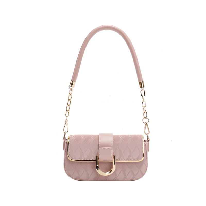 New high-end minimalist and stylish small square bag versatile diamond grid chain small bag underarm single shoulder crossbody bag, trendy