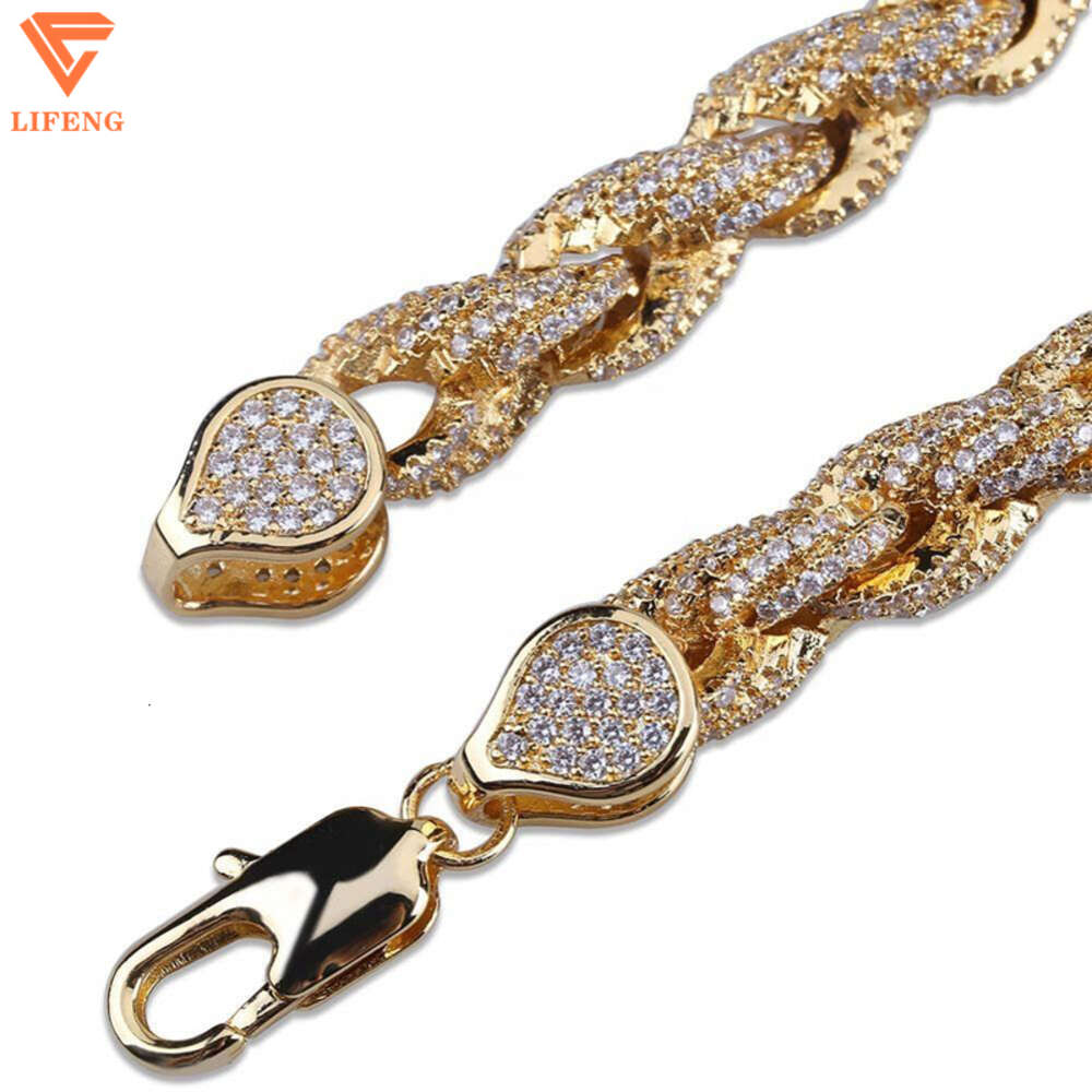 2023 New Arrival Hip Hop Jewelry 8mm Full Vvs Moissanite Iced Out S925 Rope Chain Mens Cuban Link Clasp Bracelet
